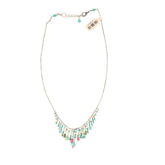 Turquoise Bead Fringe Necklace - Picture 2 of 4